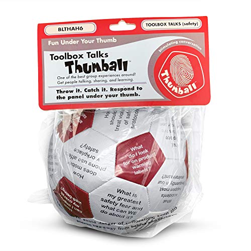 Trainers Warehouse Toolbox Talks Safety Thumball Teambuilding Tool - 6" Red Icebreaker Game | Team Building Activity - Ensure Safe Workplaces | 32 Conversation Prompts - Image 4