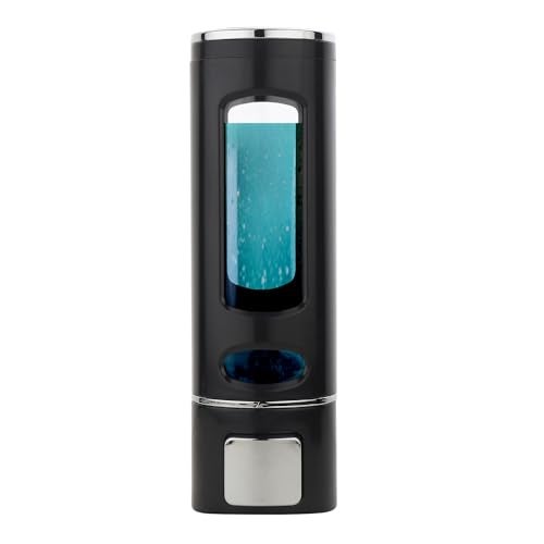 BATH GURU Liquid Sanitizer Shower Gel Dish Wash Soap Dispenser for Bathroom Kitchen 400 Ml Pack of (1, Capsule Black, ABS Plastic) - Image 1