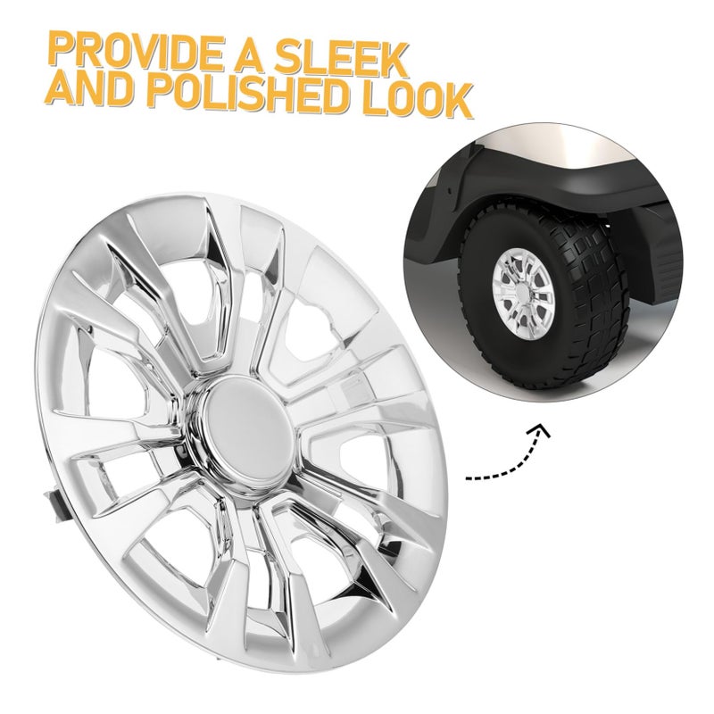 Chrome Golf Cart Wheel Hub Cover Decorative Rim Caps Easy Installation Wheel Protection - Image 4
