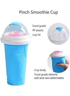 Arabest Slushie Maker Cup,Magic Quick Frozen Smoothies Cup, Cooling Cup, Double Layer Squeeze Slushy Maker Cup, Homemade Milk Shake Ice Cream Maker (A (blue）)  - Image 2
