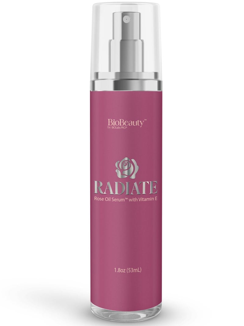 BIOLABS PRO BIOBeauty Rose Oil Serum for Face with Vitamin E, Jojoba Oil & Sunflower Oil, Hydrating & Nourishing Face Oil with Rose Extract for Radiance, Paraben-Free, Non-GMO, Made in USA (1.8 oz - Radiate) - Image 1