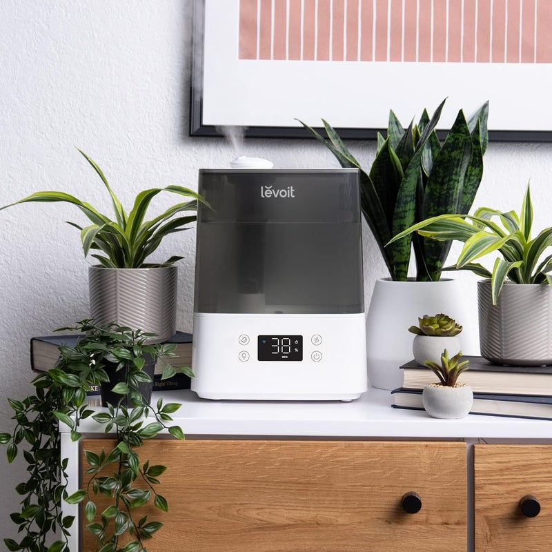 LEVOIT Smart Humidifiers for Bedroom, 6L Top-Fill Cool Mist with Quiet Sleep Mood for Plants and Pets, Auto Mode, Timer, Essential Oil Diffuser, Up to 60H for 47㎡, Gray Classic 300S grey - Image 2