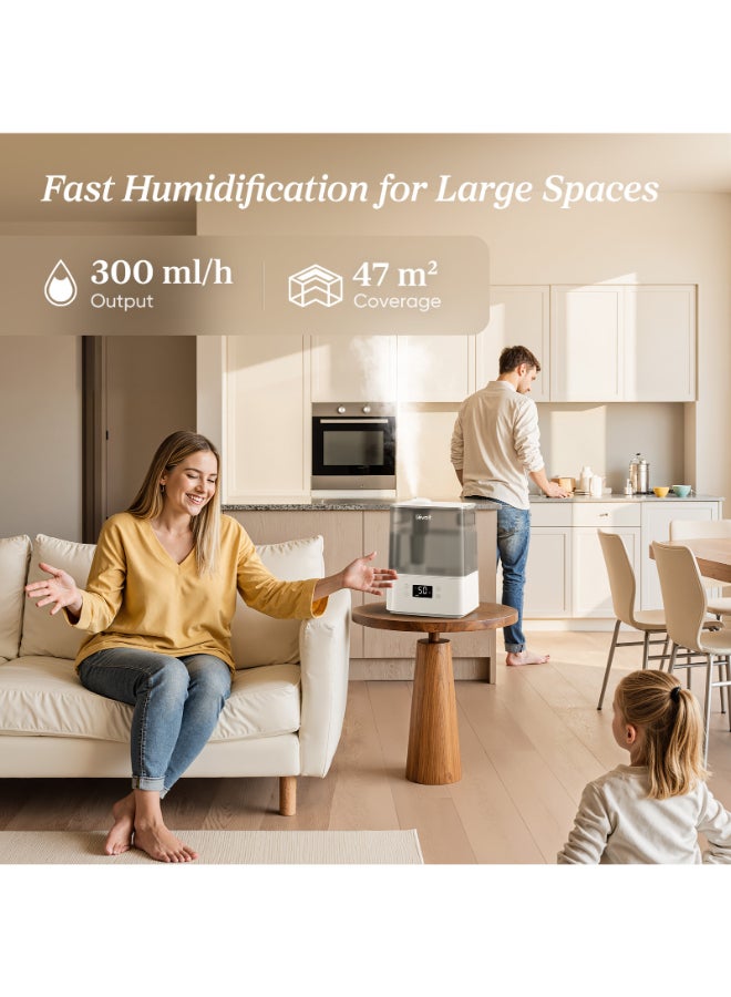 LEVOIT Smart Humidifiers for Bedroom, 6L Top-Fill Cool Mist with Quiet Sleep Mood for Plants and Pets, Auto Mode, Timer, Essential Oil Diffuser, Up to 60H for 47㎡, Gray Classic 300S grey - Image 3