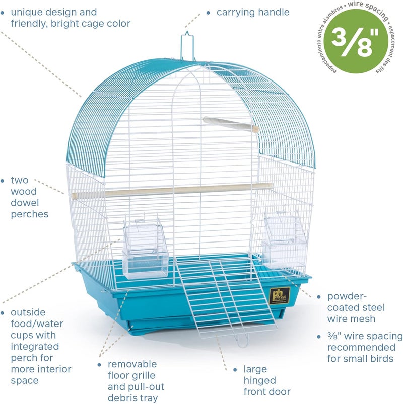 PH Prevue Hendryx قفص الطيور من Prevue Pet Products، نوع South Beach Dome Top، لون أزرق فاتح - Image 2