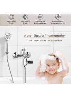 Generic LED Digital 5~85°C Shower Thermometer Self-Generating Real-Time Water Flow Temperature Monitor Thermometer with 360° Rotating Screen for Kids Elderly Pets  - Image 4