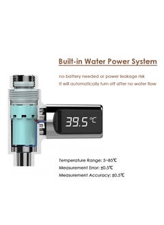 Generic LED Digital 5~85°C Shower Thermometer Self-Generating Real-Time Water Flow Temperature Monitor Thermometer with 360° Rotating Screen for Kids Elderly Pets  - Image 5