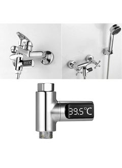 Generic LED Digital 5~85°C Shower Thermometer Self-Generating Real-Time Water Flow Temperature Monitor Thermometer with 360° Rotating Screen for Kids Elderly Pets  - Image 2
