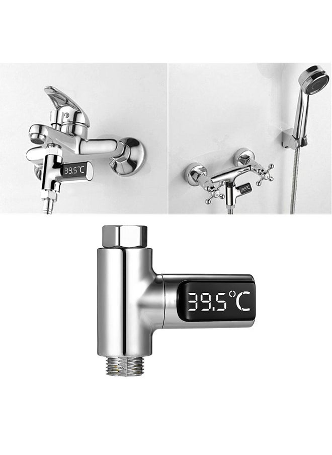 Generic - LED Digital 5~85°C Shower Thermometer Self-Generating Real-Time Water Flow Temperature Monitor Thermometer with 360° Rotating Screen for Kids Elderly Pets - Image 1