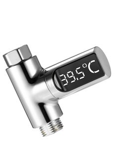 Generic LED Digital 5~85°C Shower Thermometer Self-Generating Real-Time Water Flow Temperature Monitor Thermometer with 360° Rotating Screen for Kids Elderly Pets  - Image 3