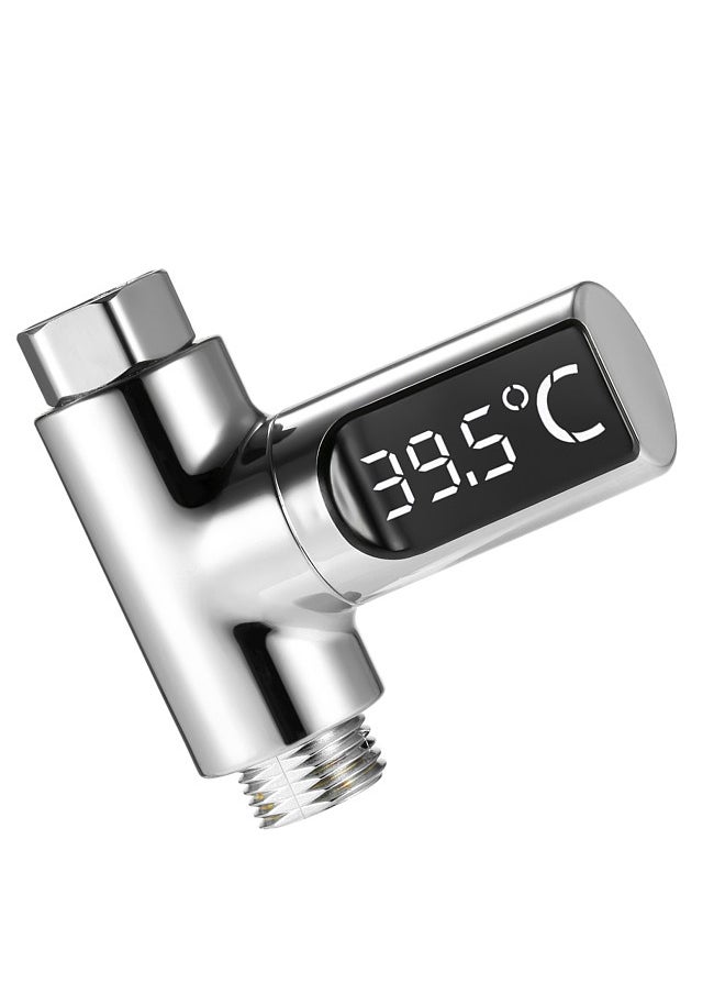 Generic - LED Digital 5~85°C Shower Thermometer Self-Generating Real-Time Water Flow Temperature Monitor Thermometer with 360° Rotating Screen for Kids Elderly Pets - Image 1