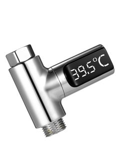 Generic LED Digital 5~85°C Shower Thermometer Self-Generating Real-Time Water Flow Temperature Monitor Thermometer with 360° Rotating Screen for Kids Elderly Pets  - Image 1