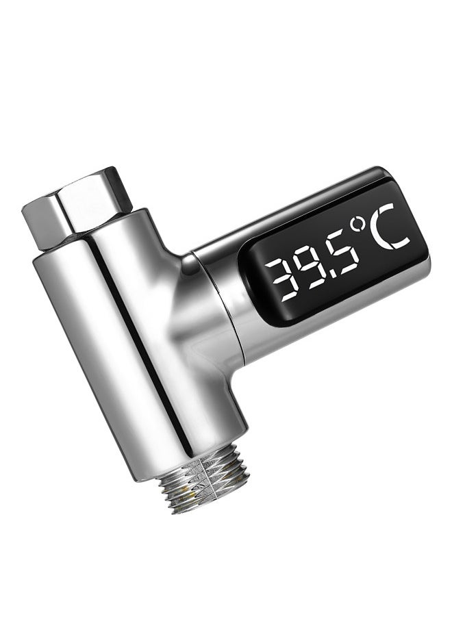 Generic - LED Digital 5~85°C Shower Thermometer Self-Generating Real-Time Water Flow Temperature Monitor Thermometer with 360° Rotating Screen for Kids Elderly Pets - Image 1