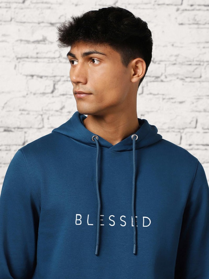 NOBERO Men's Cotton Blend Hooded Neck Regular Fit Sweatshirt (1M-TWHO-C0218_Navy Blue_Small) - Image 2