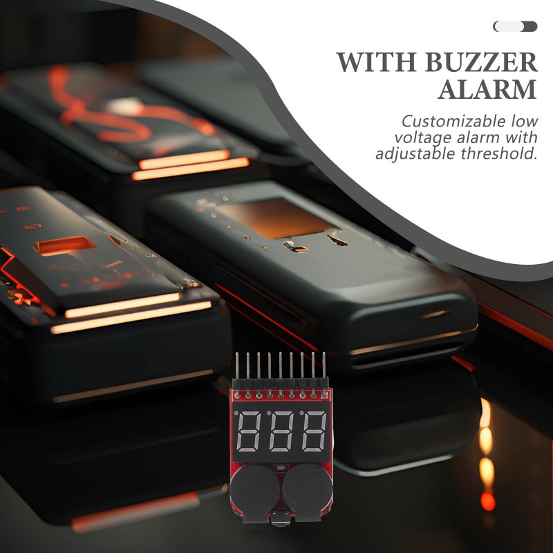 Lithium Ion Battery Tester with LED Indicator Low Voltage Alarm for 1 8s Lipo Batteries - Image 5