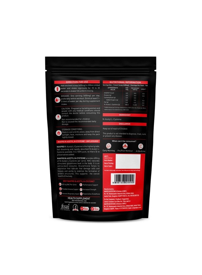 NAKPRO N-Acetyl-L-Cysteine Powder, 600mg | Support Cellular Antioxidant | Immune Health | NAC Supplement Powder (Unflavored, 100g) - Image 2
