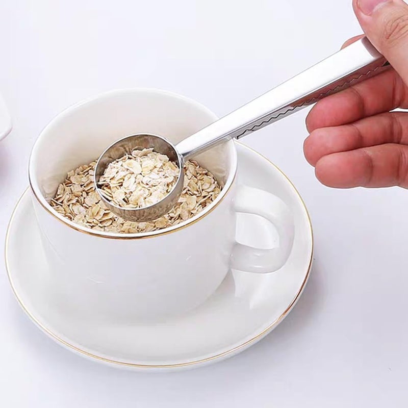 7 inch Coffee Scoop with Bag Clip,Stainless Steel Coffee Scoop with Bag Clip Accessory, for Scooping Ground Coffee Beans and Milk Powder,Silver - Image 5