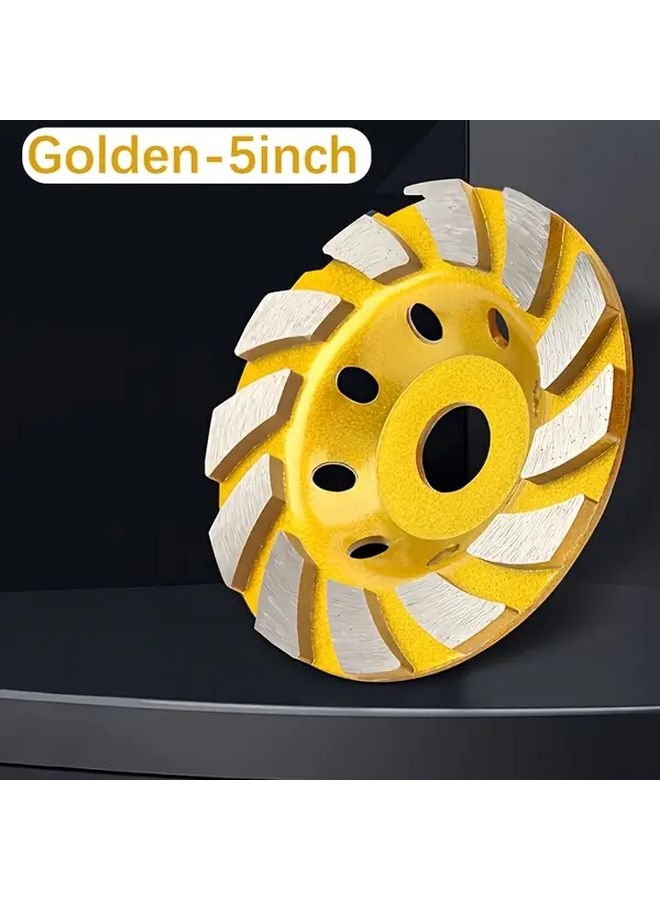 عجلة طحن ماسية ذهبية 5 بوصة، مصممة للاستخدام الثقاف في تلميع الخرسانة والحجر والرخام والجرانيت والإسمنت - Image 5