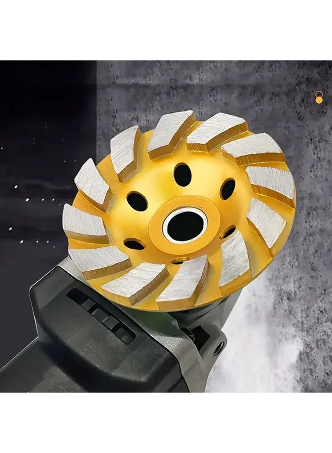 عجلة طحن ماسية ذهبية 5 بوصة، مصممة للاستخدام الثقاف في تلميع الخرسانة والحجر والرخام والجرانيت والإسمنت - Image 2