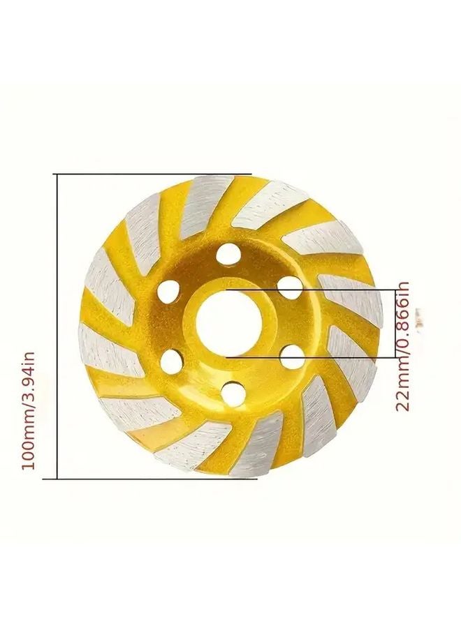 عجلة طحن ماسية ذهبية 5 بوصة، مصممة للاستخدام الثقاف في تلميع الخرسانة والحجر والرخام والجرانيت والإسمنت - Image 4