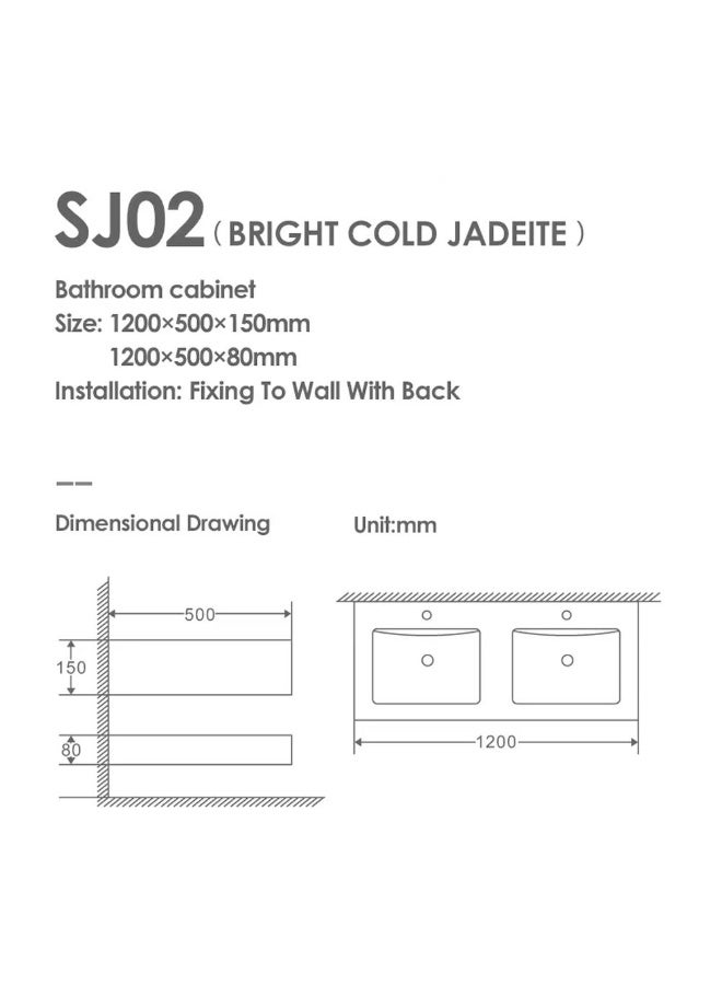 DANUBE HOME Milano Plus Aya Marble Dbl Under Counter Basin SJ02 1200*750Mm (2Pcs/Set) White | porcelain&Ceramic Double Basin | Wall Mounted Wash Basin Lavatory Sink For Toilet Bathroom - White - Image 4