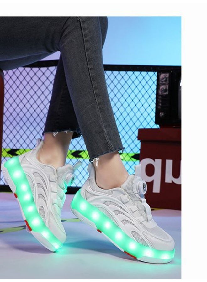 Loquat LED Flash Light Sneaker Skate Shoes with Wheels USB Charging Roller Skates Shoes - Image 3