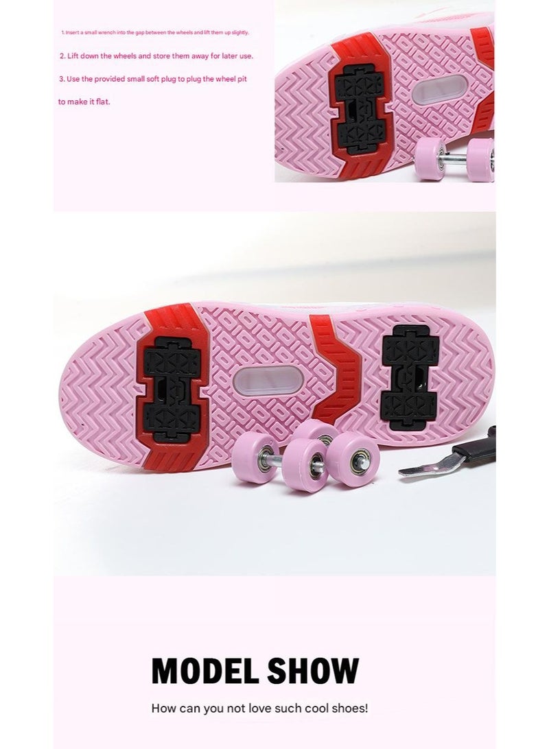Loquat LED Flash Light Sneaker Skate Shoes with Wheels USB Charging Roller Skates Shoes - Image 4