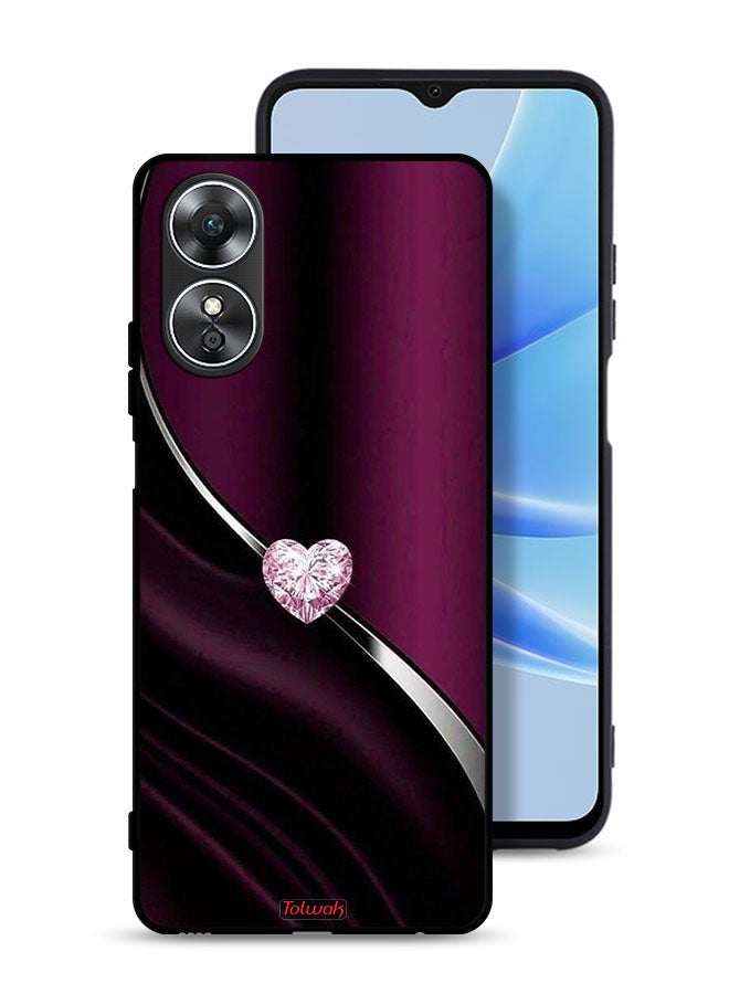 Tolwak Oppo A17 Protective Case Cover Diamond Heart - Image 1