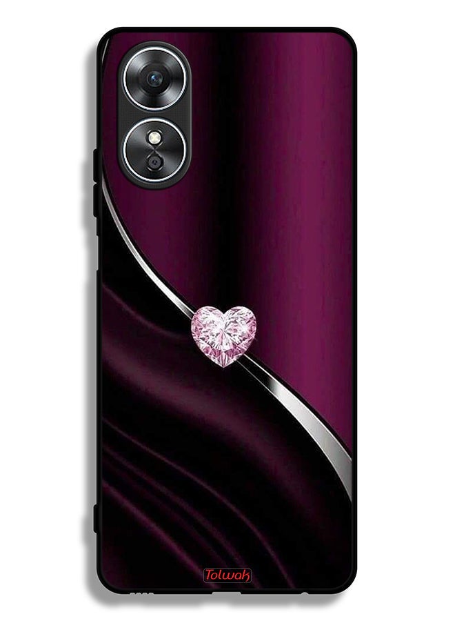 Tolwak Oppo A17 Protective Case Cover Diamond Heart - Image 2