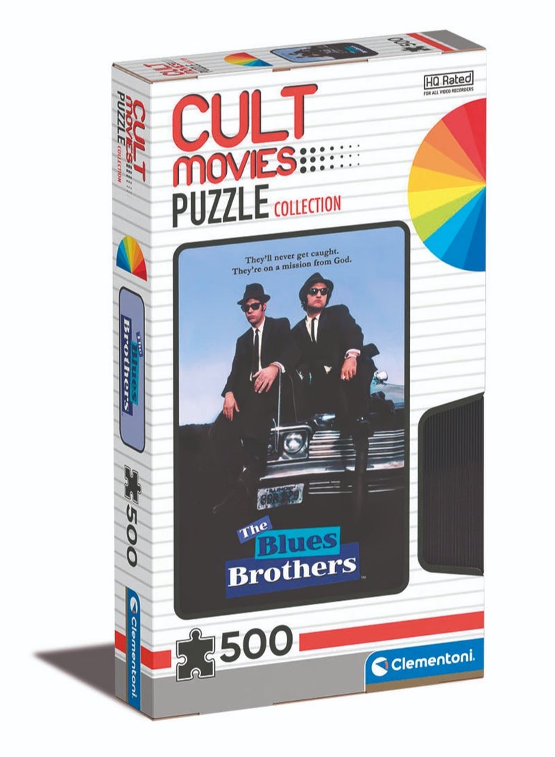 Clementoni Puzzle The Blues Brothers-Cult Movie 500 Pieces | Jigsaw Puzzle | Puzzle for Adults | Challenging Puzzle | Perfect for Stress Reliever and Puzzle Lovers | Made in Italy - Image 1