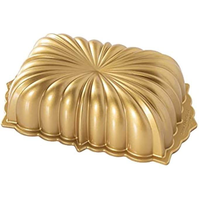 81677 Classic Fluted Cast Loaf Pan 6 Cup Capacity Gold - Image 1