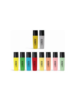 Maxi Maxi Super-Fluo Highlighter Wallet Of 10Pcs Assorted colours 4 Classic + 4 Pastel + 2 Metallic  - Image 1