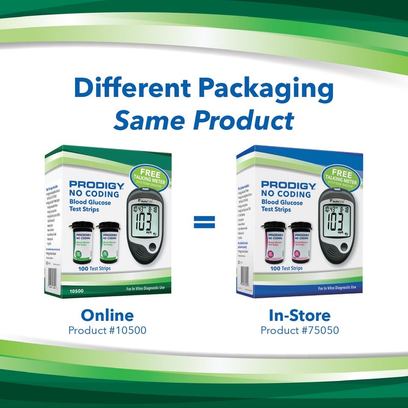 PRODIGY 10500 100ct Test Strips with Autocode Talking Meter Starter Kit Online Version of 75050 - Image 2