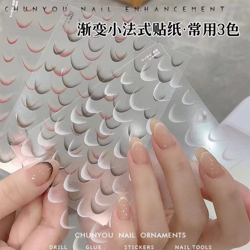 Gradient French Tip Nail Stickers - Image 2