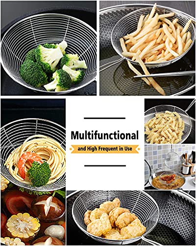 Konquer TimeS Deep Fry Mesh Jhara/Puri Strainer - Set of 3 Pcs (Silver), 15L x 15W x 10H cm - Image 5