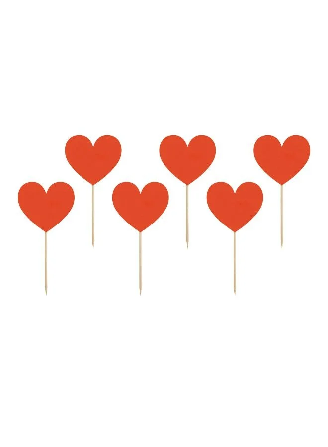 Share The Love Cupcake toppers Hearts, red, height approx. 11 cm. (1 pkt / 6 pc.)