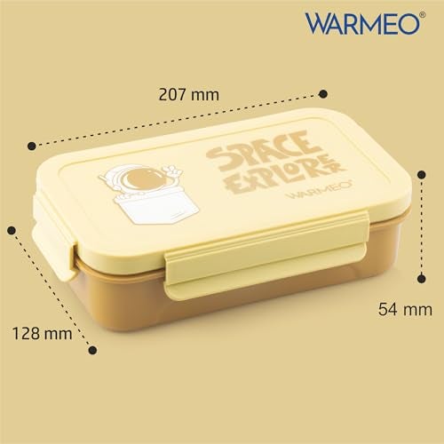WARMEO Apollo Insulated Stainless Steel Airtight Leak-Proof Lunch Box with Clip Lock Lid,Light Weight, Easy to Clean, Perfect for Office, School, Picnic & Travelling, Combo(600 ml + 200 ml), Yellow - Image 2