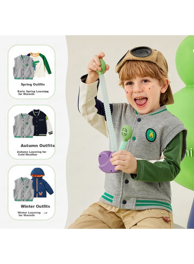 Mqdmini Boys' Vest, Spring Children's Waistcoat, Versatile Baby Sleeveless Jacket For Outdoor Wear And Layering, Lion Vest - Image 3