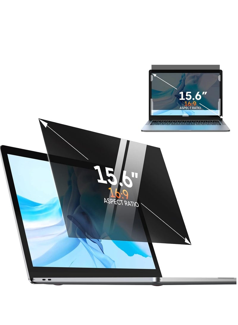 15.6 Inch Laptop Privacy Screen Filter Compatible with HP/Dell/Acer/Asus/Samsung/Lenovo/Toshiba, for 16:9 Widescreen laptop privacy screen 15.6 inch and Anti-Glare Protector - Image 1