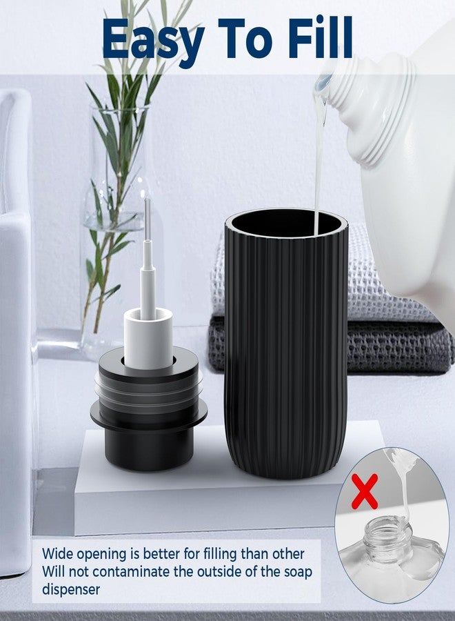 POSOSTO Ceramic Foam Soap Dispenser - 12 oz Bathroom Lotion Hand Pump Dispenser Foaming Hand Soap Dispenser Dish Liquid Dispenser for Kitchen Hand Wash Dispenser (Black) - Image 3