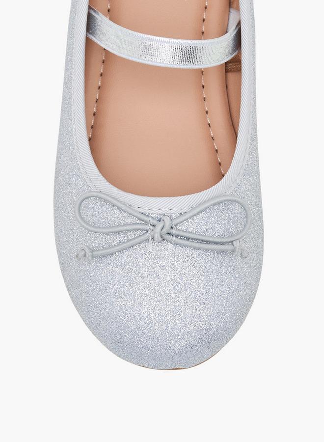 JUNIORS Girls Glitter Textured Ballerina Shoes - Image 4