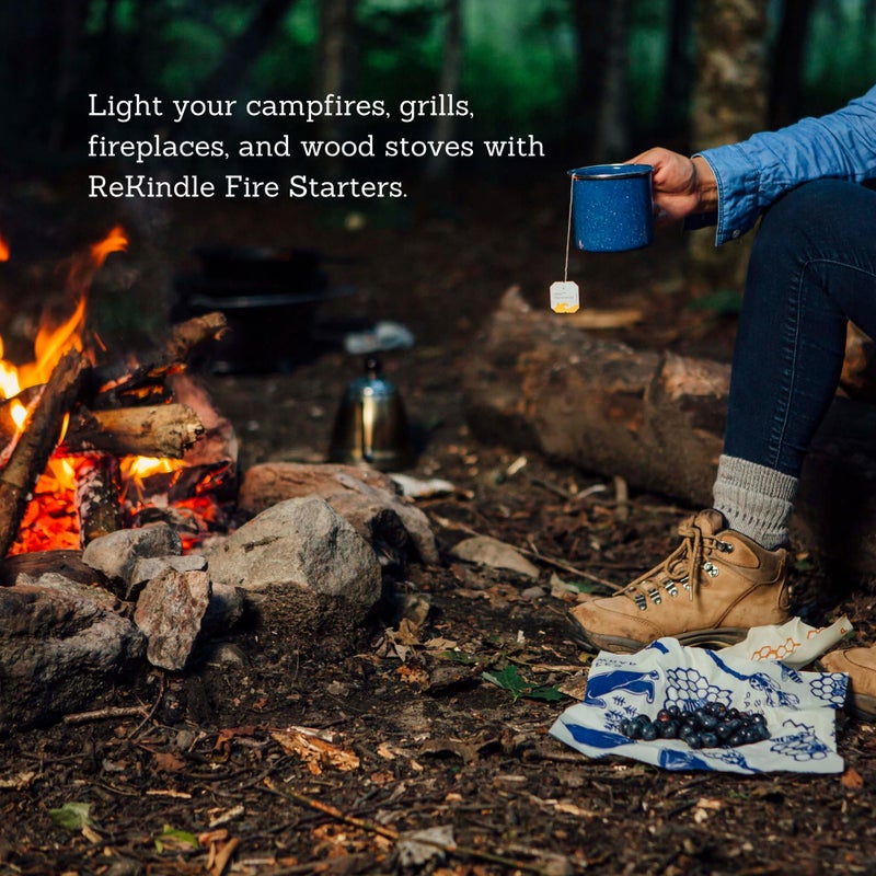 Bee's Wrap ReKindle Natural Fire Starters - 25 Fires - Made in USA Fire Starter from Organic Beeswax Wraps for Food - Safe for Indoor/Outdoor Use - Image 5