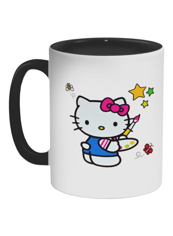 RYN Hello Kitty Printed Coffee Mug Black/White/Pink 325ml