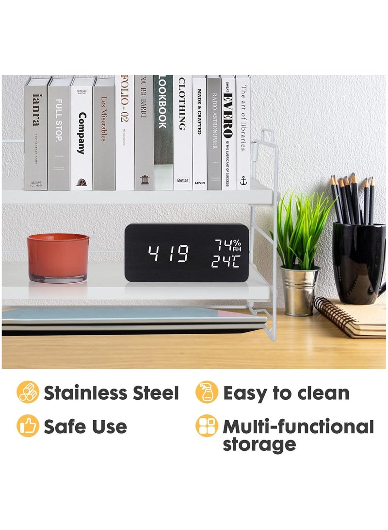 Jorunb Desk Shelf Organizer, 3 Tier Desktop Shelves, Adjustable Bookshelf Storage Rack and Office Cubicle Decor for Tabletop, School, Office, Dorm Organization (3-Tier White)  - Image 4