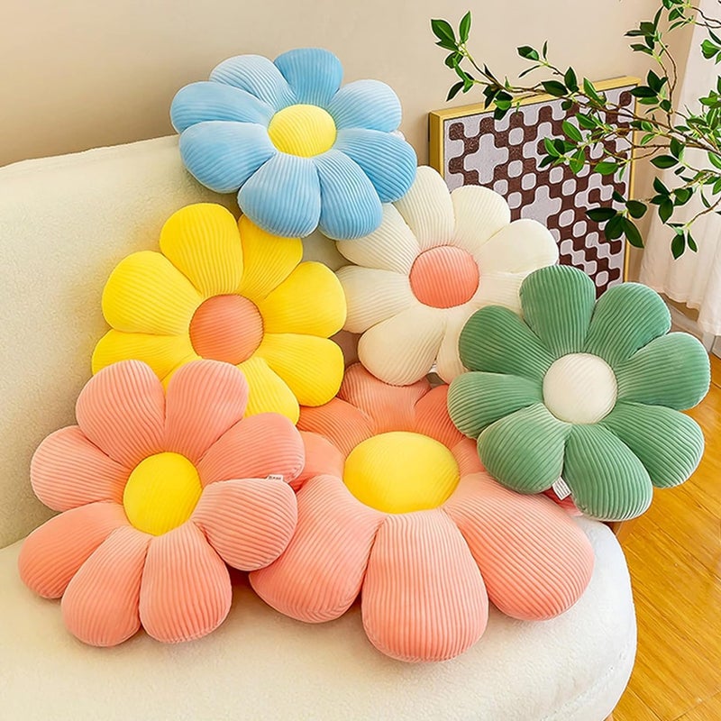 AVS Flower Pillow Sunflower Shaped Throw Pillow Sofa Cushions Set of 3 Sofa Pillow Back Cushion Cushions for Sofa Cushion Pillow for Car Sofa Pillow Cushions for Bed 35 Cm Yellow - Image 5