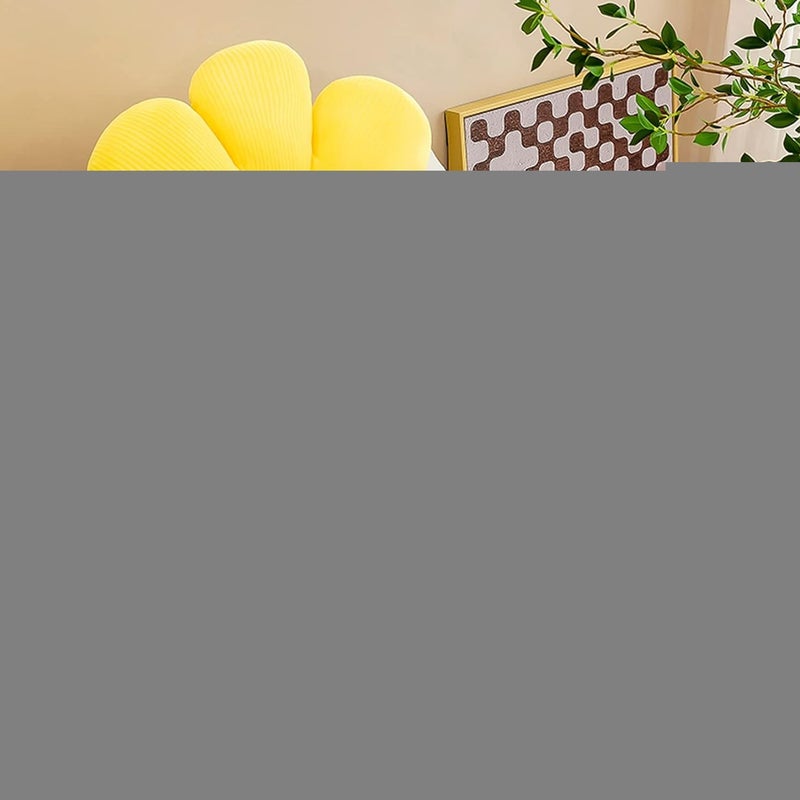 AVS Flower Pillow Sunflower Shaped Throw Pillow Sofa Cushions Set of 3 Sofa Pillow Back Cushion Cushions for Sofa Cushion Pillow for Car Sofa Pillow Cushions for Bed 35 Cm Yellow - Image 3