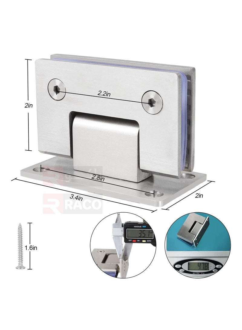 RACO RACO Stainless Steel Heavy Duty 90 Degree Frameless Glass Door Cupboard Showcase Cabinet Clamp Glass Shower Doors Hinge Wall-to-Glass, Polished Chrome PACK OF 2. - Image 2