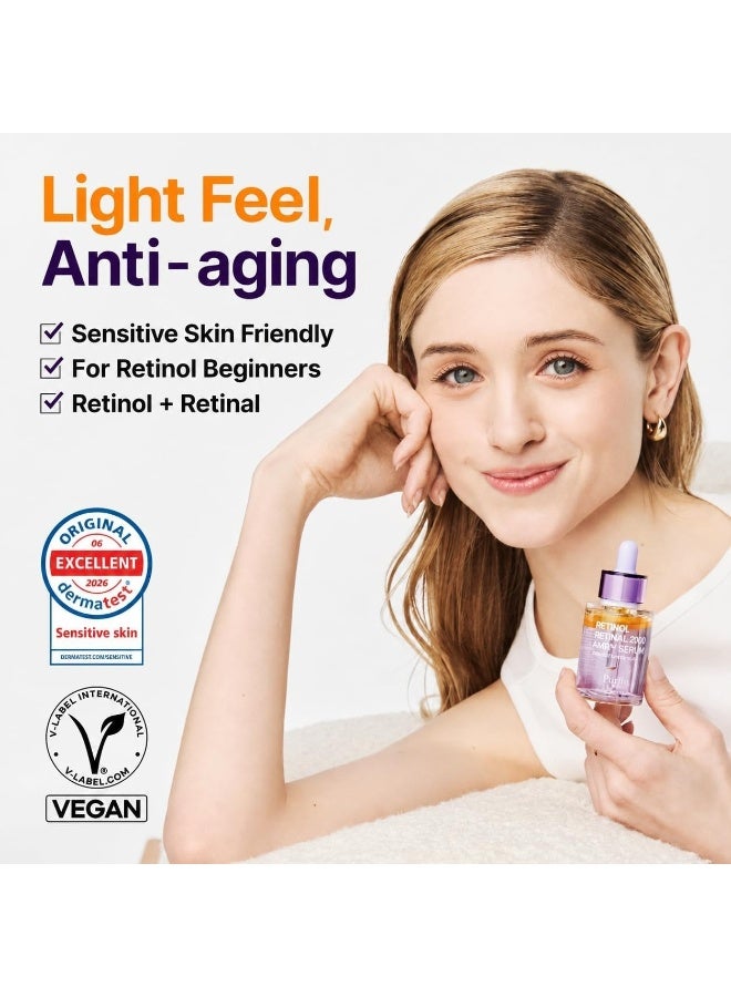 PURITO Retinol + Retinal Serum with NAD, Shake-Activated PM Firming Booster Night Serum, 2000ppm Dual Retinoids, Helps Improve Fine Lines, Wrinkles, Firmness & Uneven Skin, 30 ml, 1.01 fl.oz - Image 3