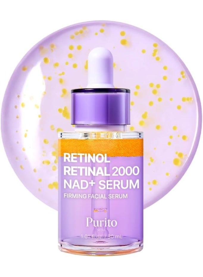 PURITO Retinol + Retinal Serum with NAD, Shake-Activated PM Firming Booster Night Serum, 2000ppm Dual Retinoids, Helps Improve Fine Lines, Wrinkles, Firmness & Uneven Skin, 30 ml, 1.01 fl.oz - Image 1