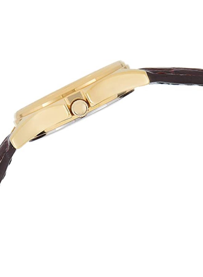 CASIO Men Leather Analog Wrist Watch LTP-1183Q-9ADF - 33 mm - Dark Brown - Image 3