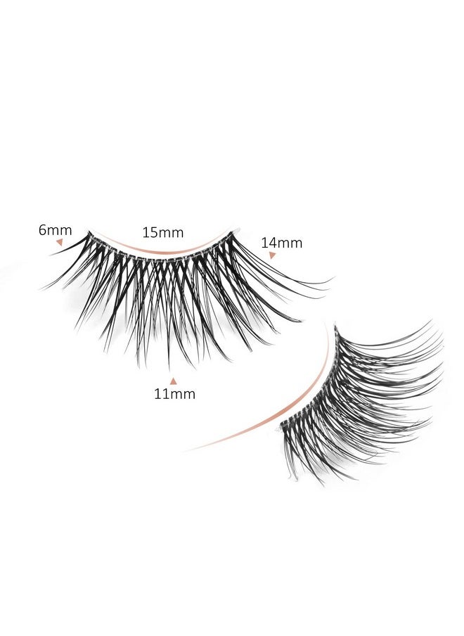 Onlyall - Half Eyelashes Corner Lashes Natural Lashes Half Lashes Wispy End Lashes Corner Eyelashes 3/4 Lashes Clear Band Lashes 7 Pairs C02 (6Mm14Mm) - Image 1